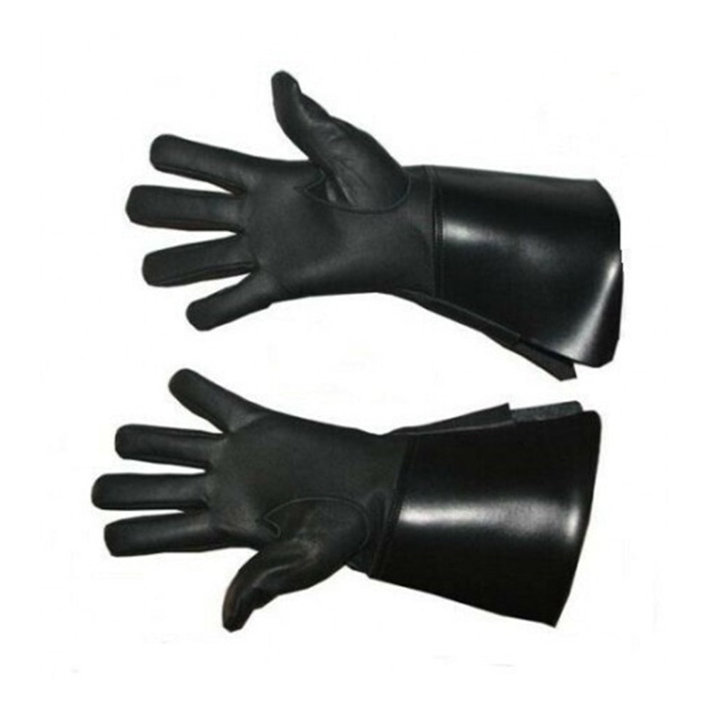 Piper Drummer Black Leather Gauntlet Gloves