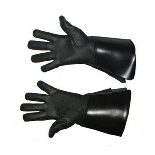 Piper Drummer Black Leather Gauntlet Gloves