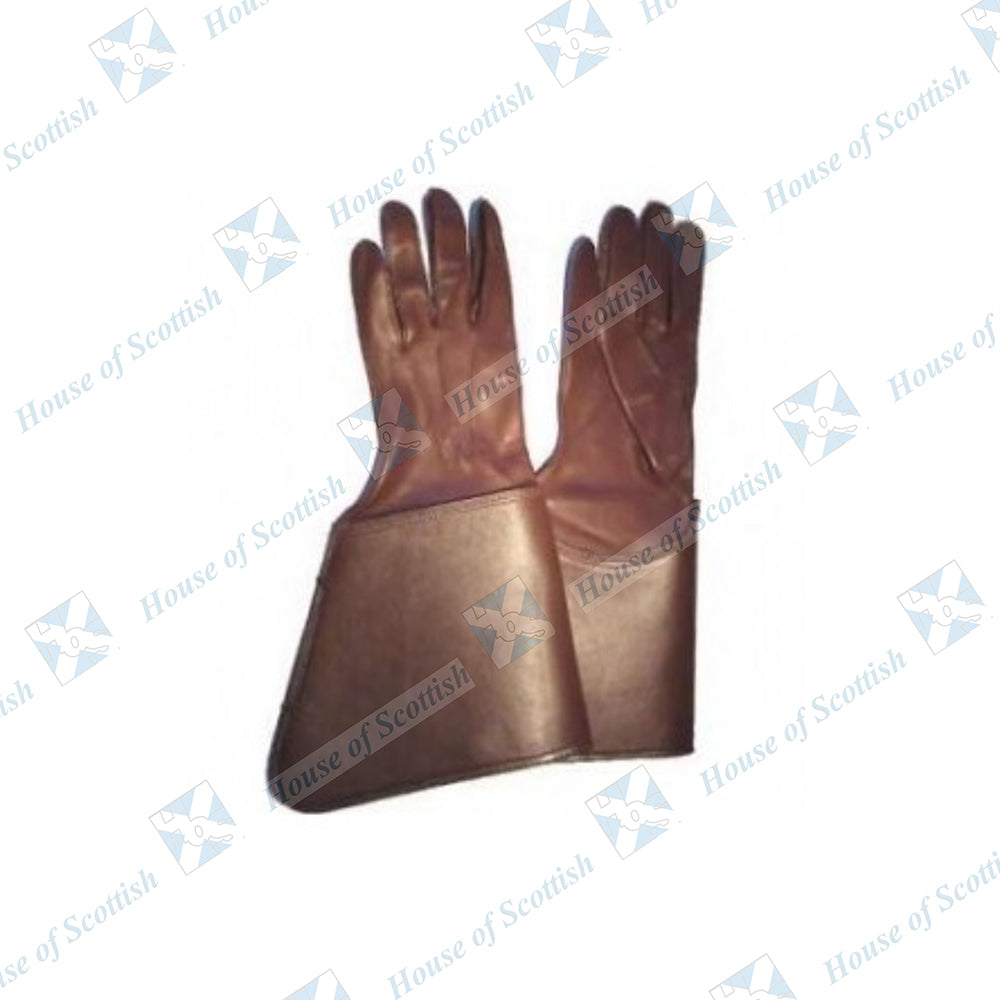 Drum Major Gauntlets - Leather Brown Gloves
