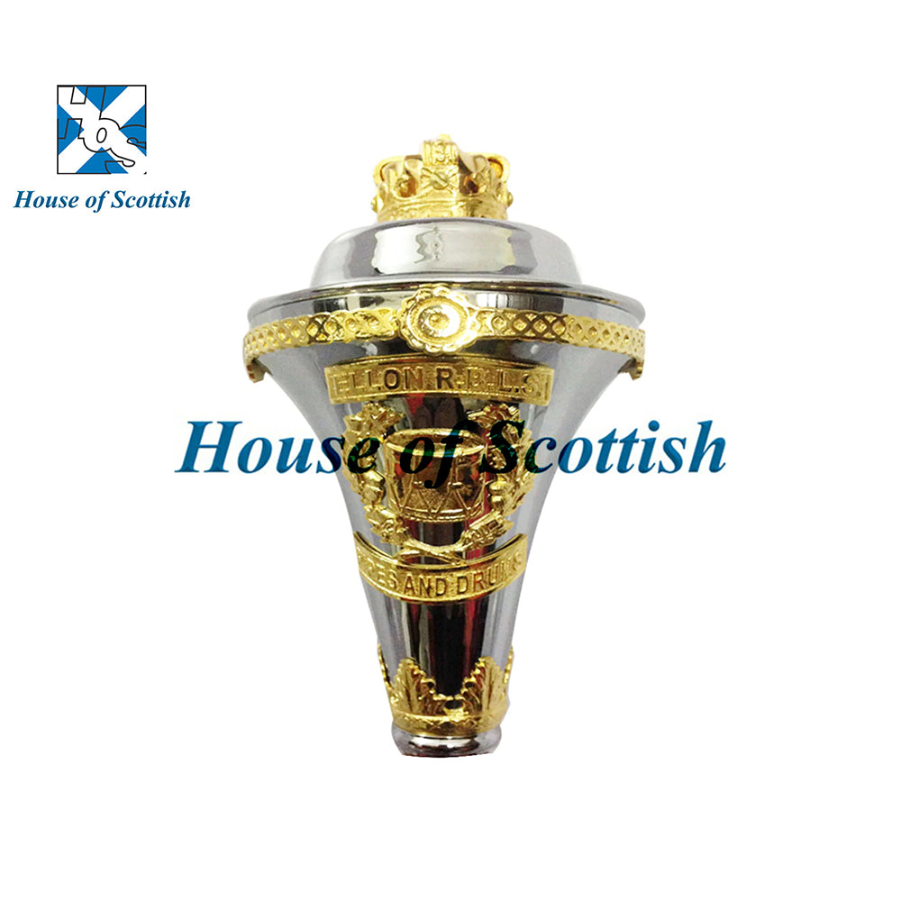 Custom Made Drum Major Mace Stave With Scrolls & Crown Top Head Only