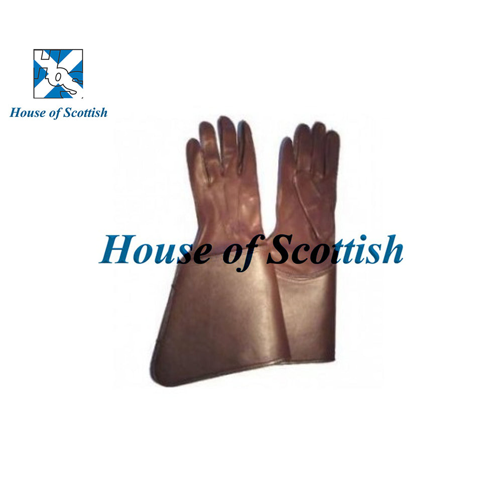 Drum Major Gauntlets - Leather Brown Gloves