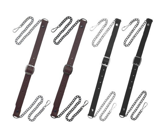 Scottish Sporran Belt with Chain – Adjustable Leather Replacement Belt for Kilt Sporran